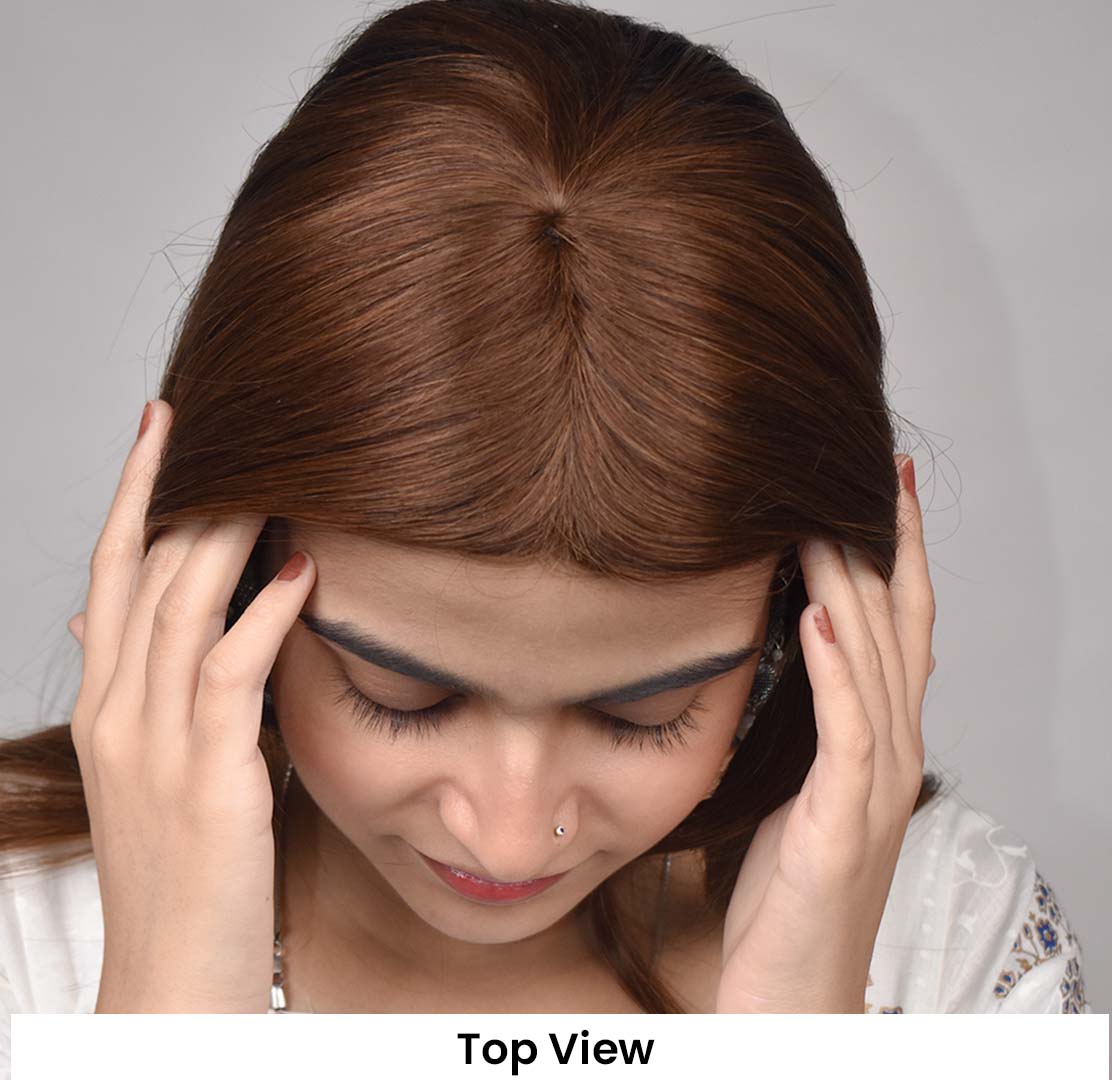 Lace Hair Topper – 14 Inch, Crown & Part Line Coverage for Thinning Hair