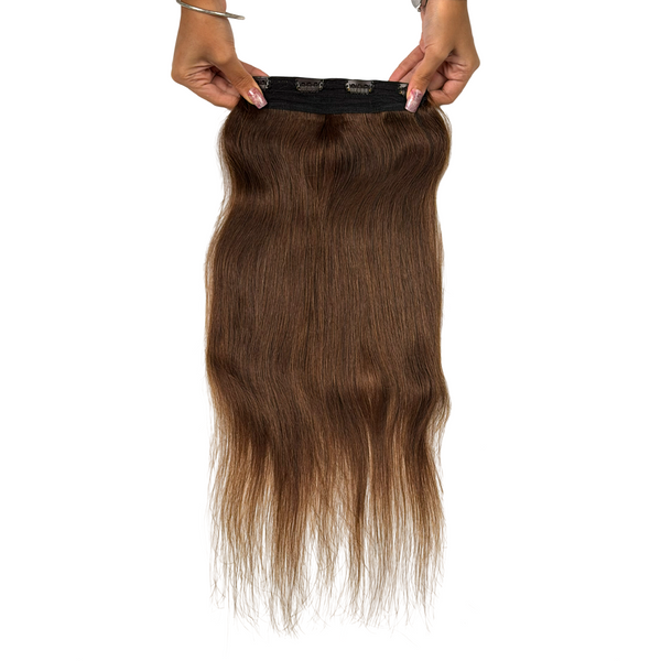 1 Piece 4 Clip-In Straight Hair Extension - Brown