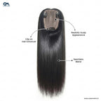 Silk Base Hair Topper – Mid Crown Coverage for Thinning Hair, 3×5 Base