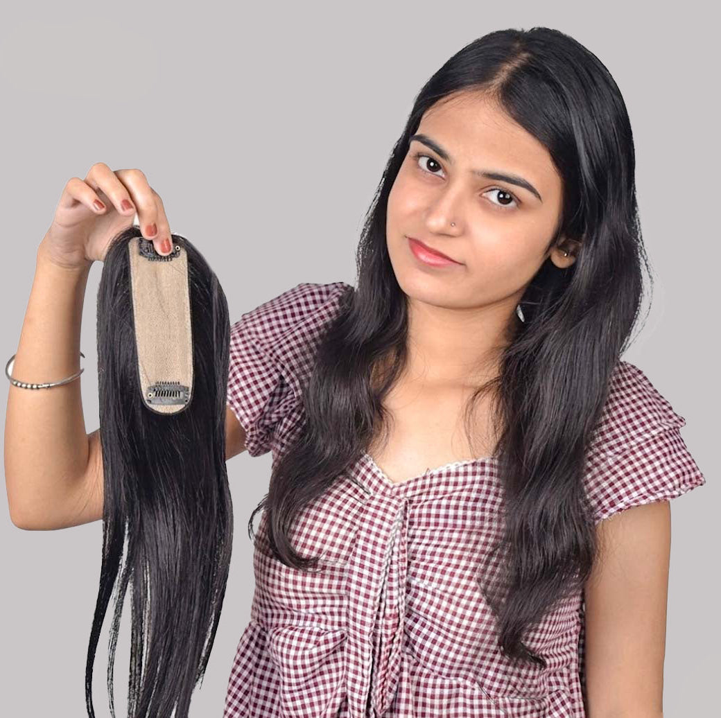 Silk Base Hair Topper – Narrow Crown 1.5×5 Base
