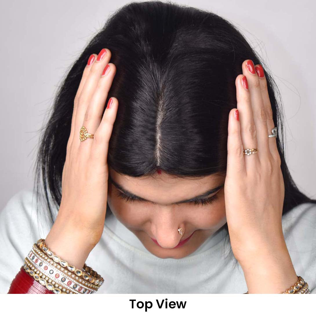 T-Part Silk Base Hair Topper – Centre Part Crown Coverage, 12 Inch, 2.8×3.2 Base