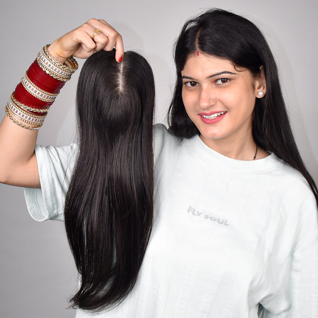 Silk Base Hair Topper – Large Crown Coverage for Severe Hair Loss, 4.5×6 Base