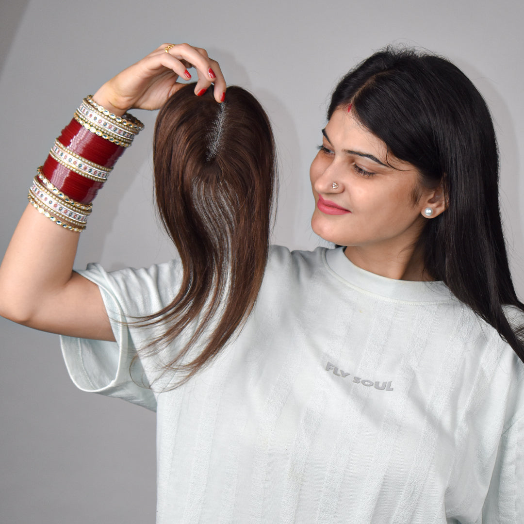 Swiss Lace Hair Topper for Women 2.6*4.5inch