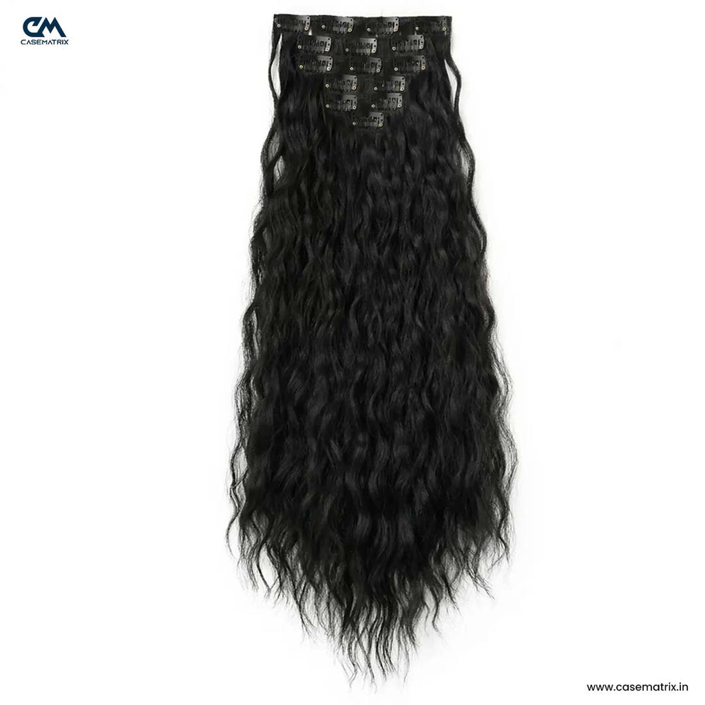 6 Pcs Set 16 Clip In Hair Extensions (Curly)