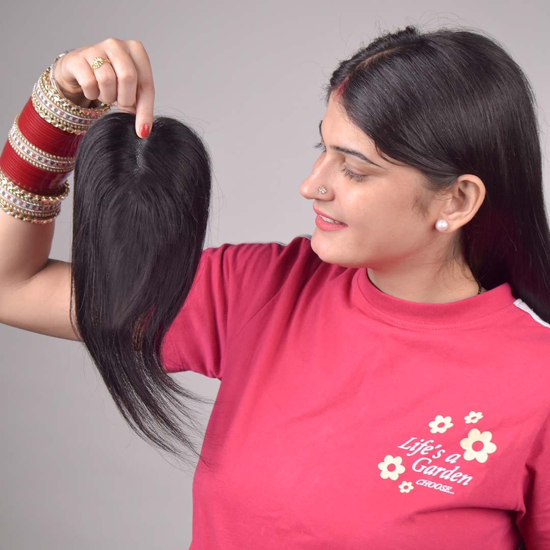 T-Part Lace Hair Topper – Centre Part & Crown 12 Inch, 2.8×3.6 Base
