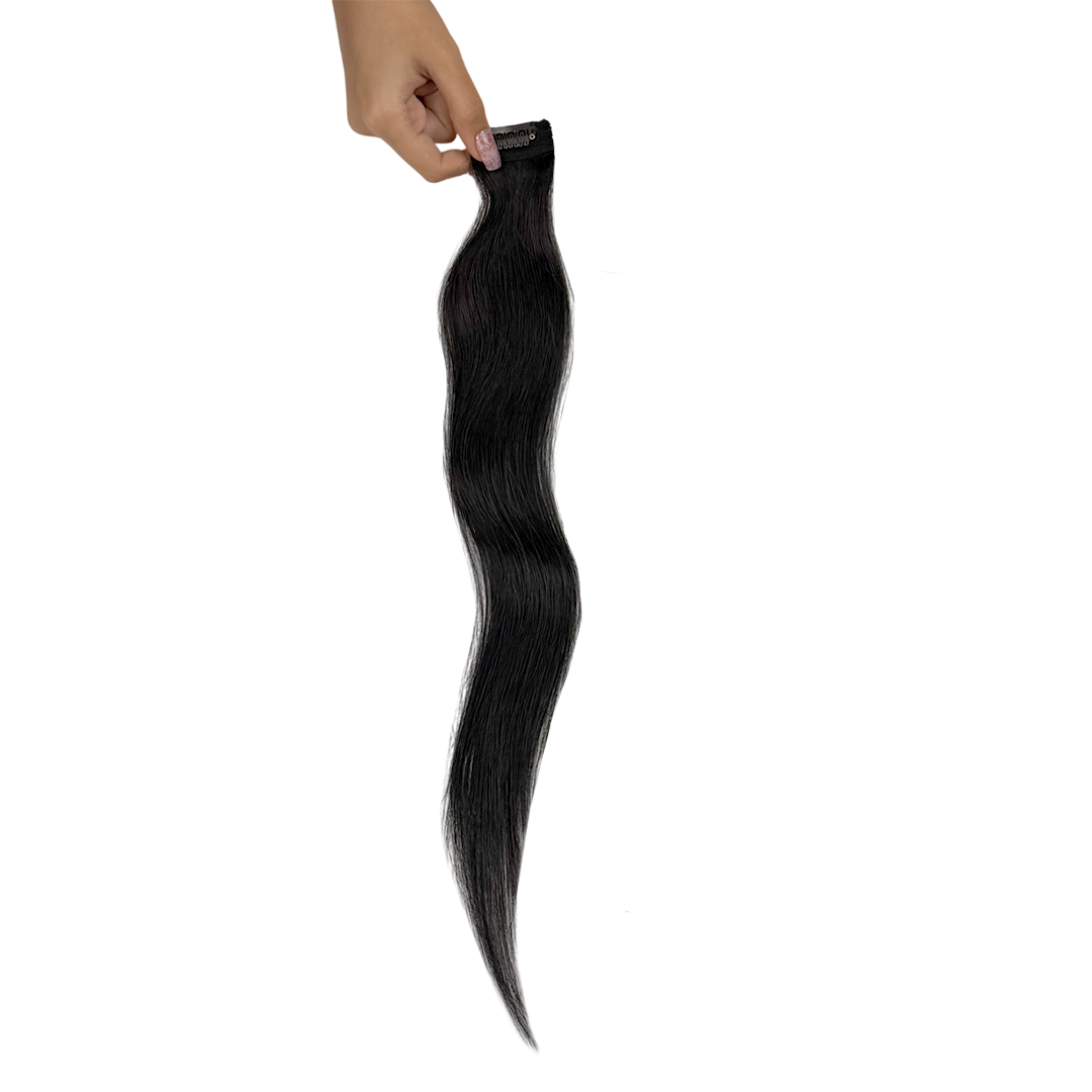 Single Clip Side Hair Streaks Extensions - Black