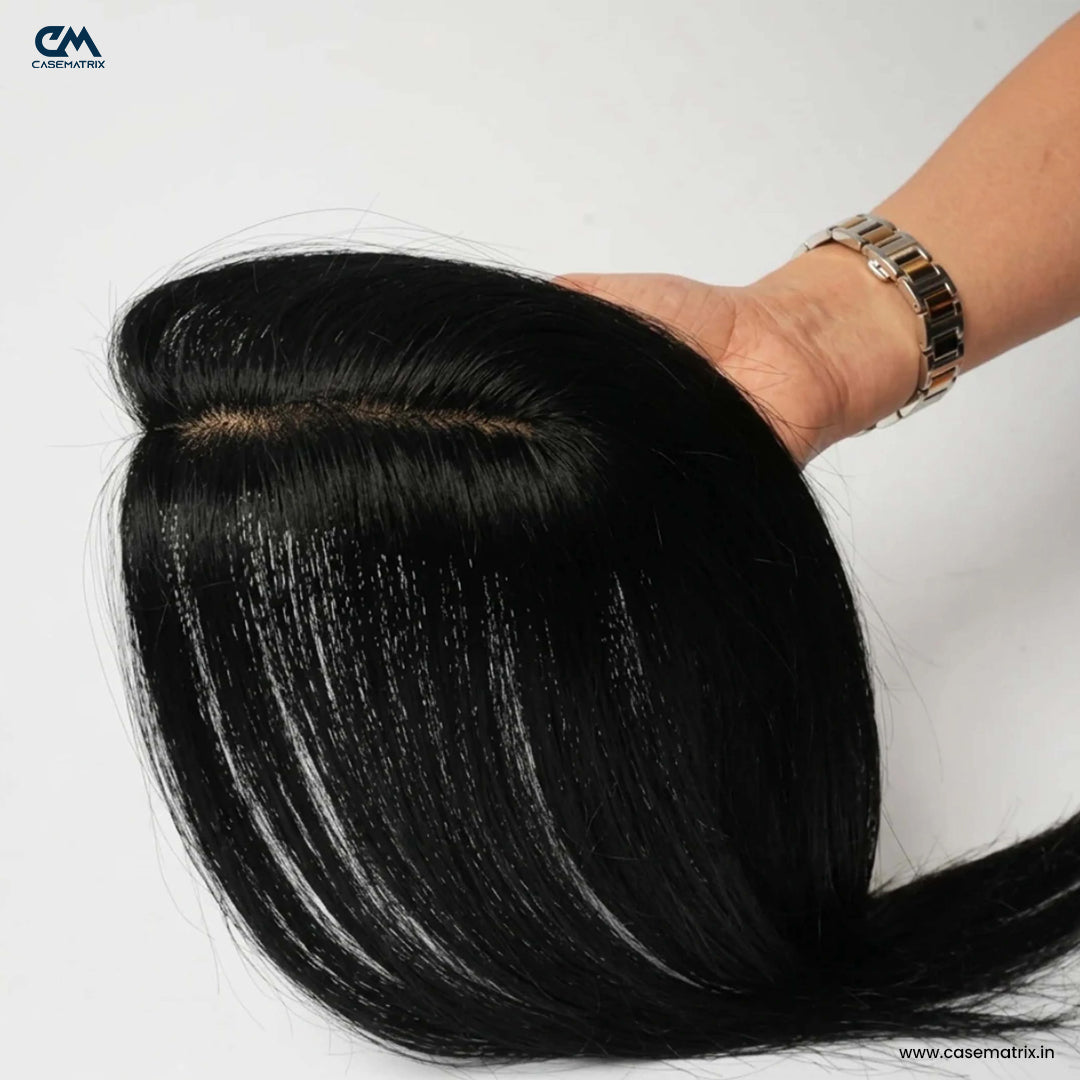 Lace Hair Topper – 18 Inch, Crown & Part Line Coverage for Thinning Hair