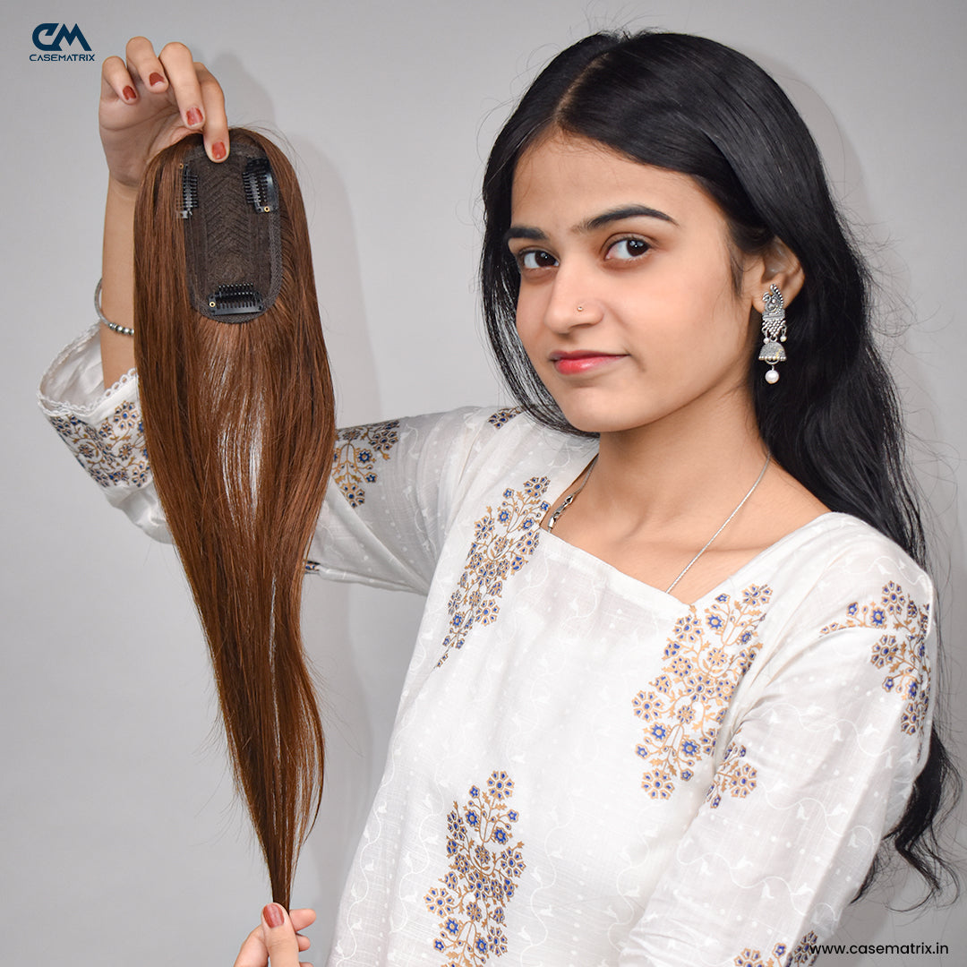 Lace Hair Topper – 14 Inch, Crown & Part Line Coverage for Thinning Hair