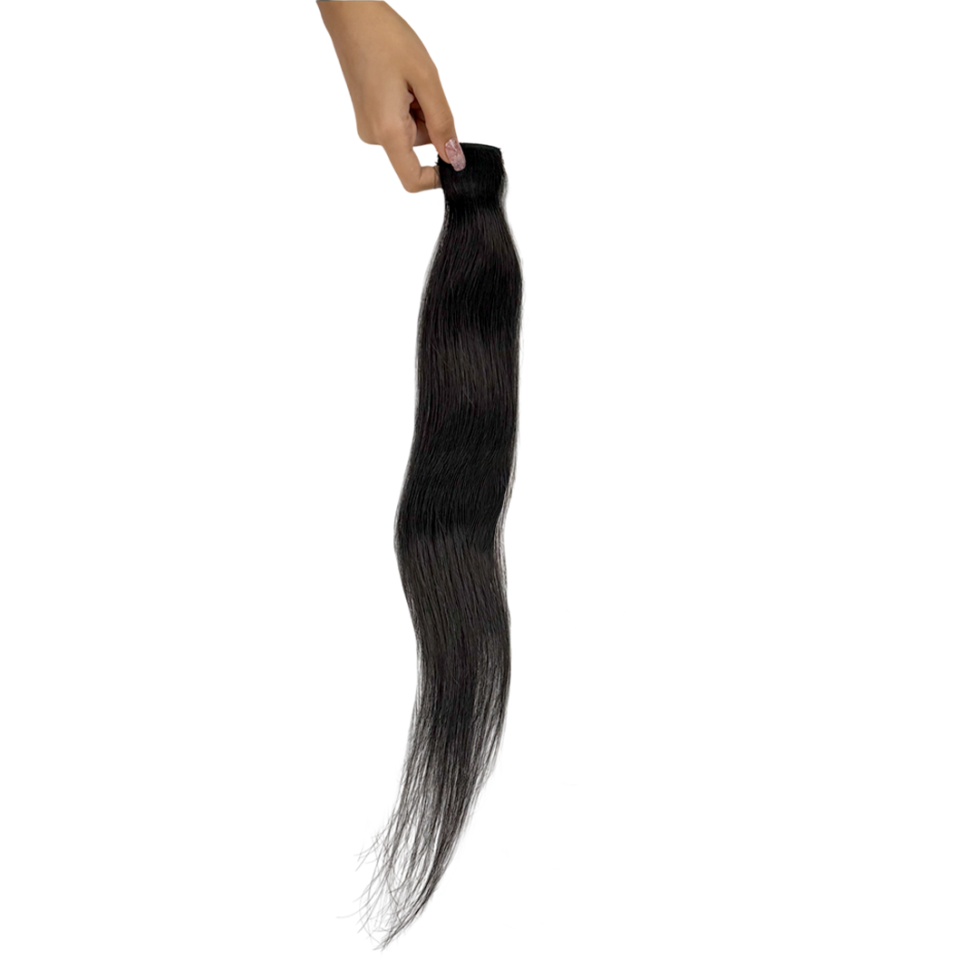 Single Clip Side Hair Streaks Extensions - Black