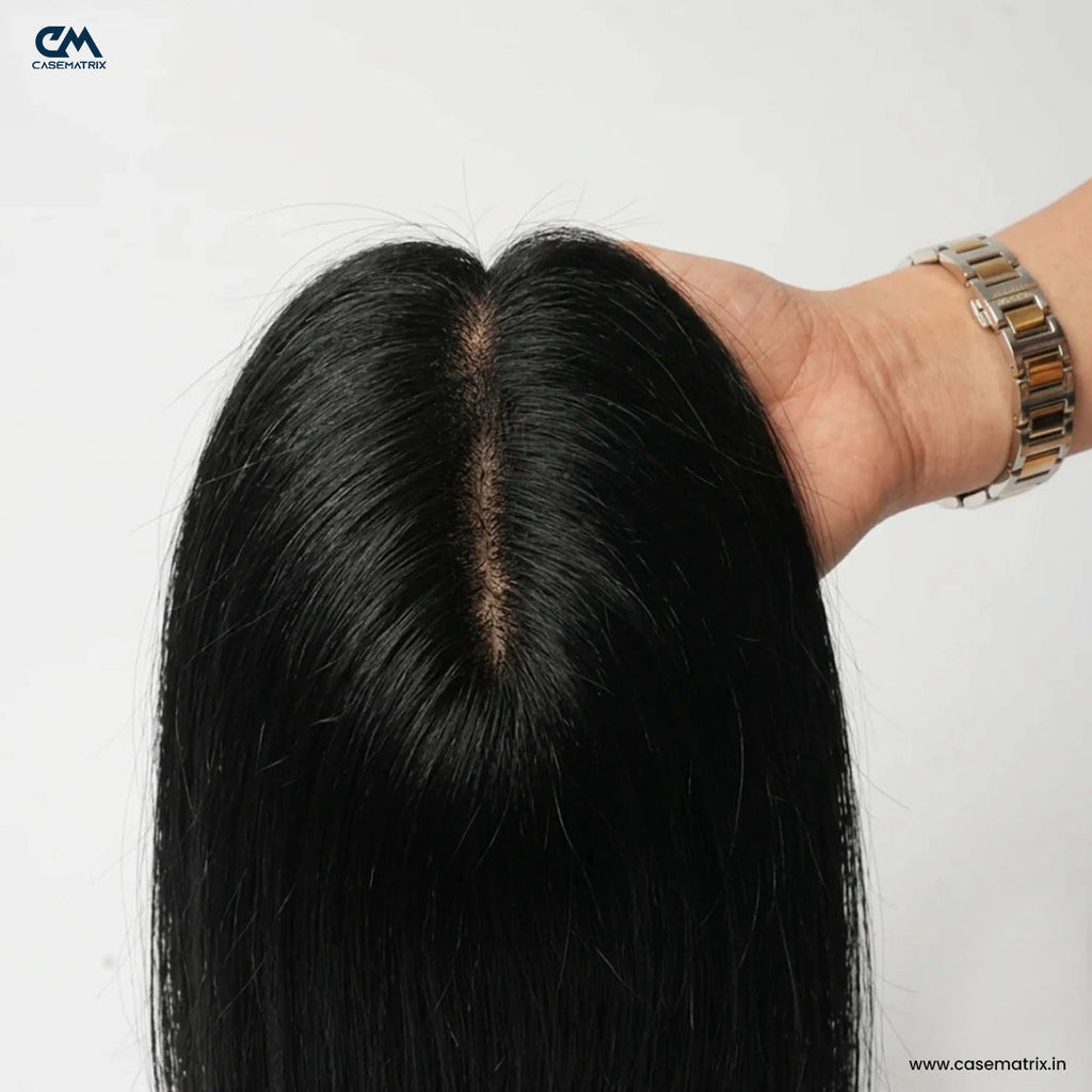 Lace Hair Topper – 16 Inch, Crown & Part Line Coverage for Thinning Hair