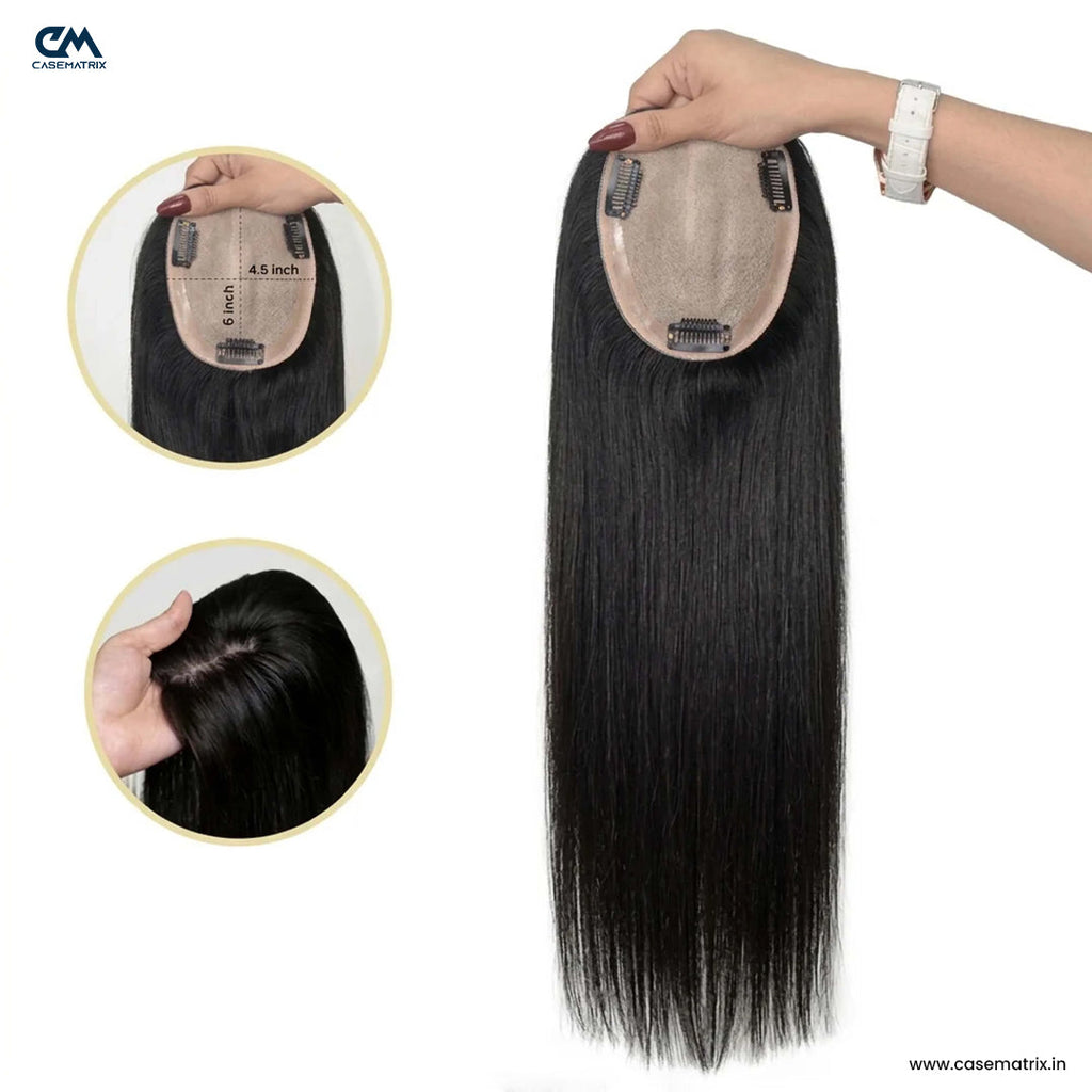 Silk Base Hair Topper – Large Crown Coverage for Severe Hair Loss, 4.5×6 Base