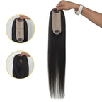 Silk Base Hair Topper – Narrow Crown 1.5×5 Base