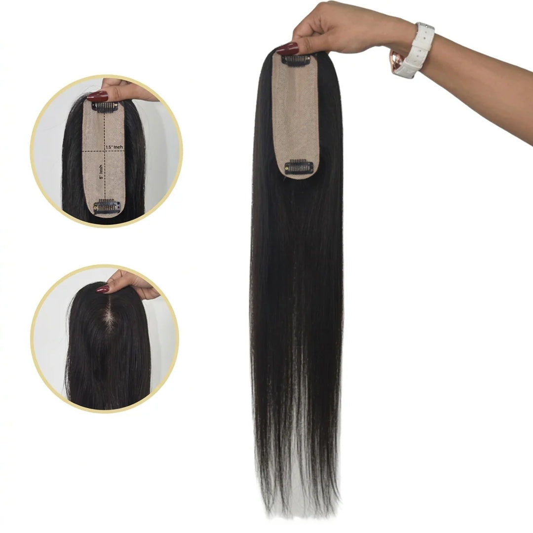 Silk Base Hair Topper – Narrow Crown 1.5×5 Base
