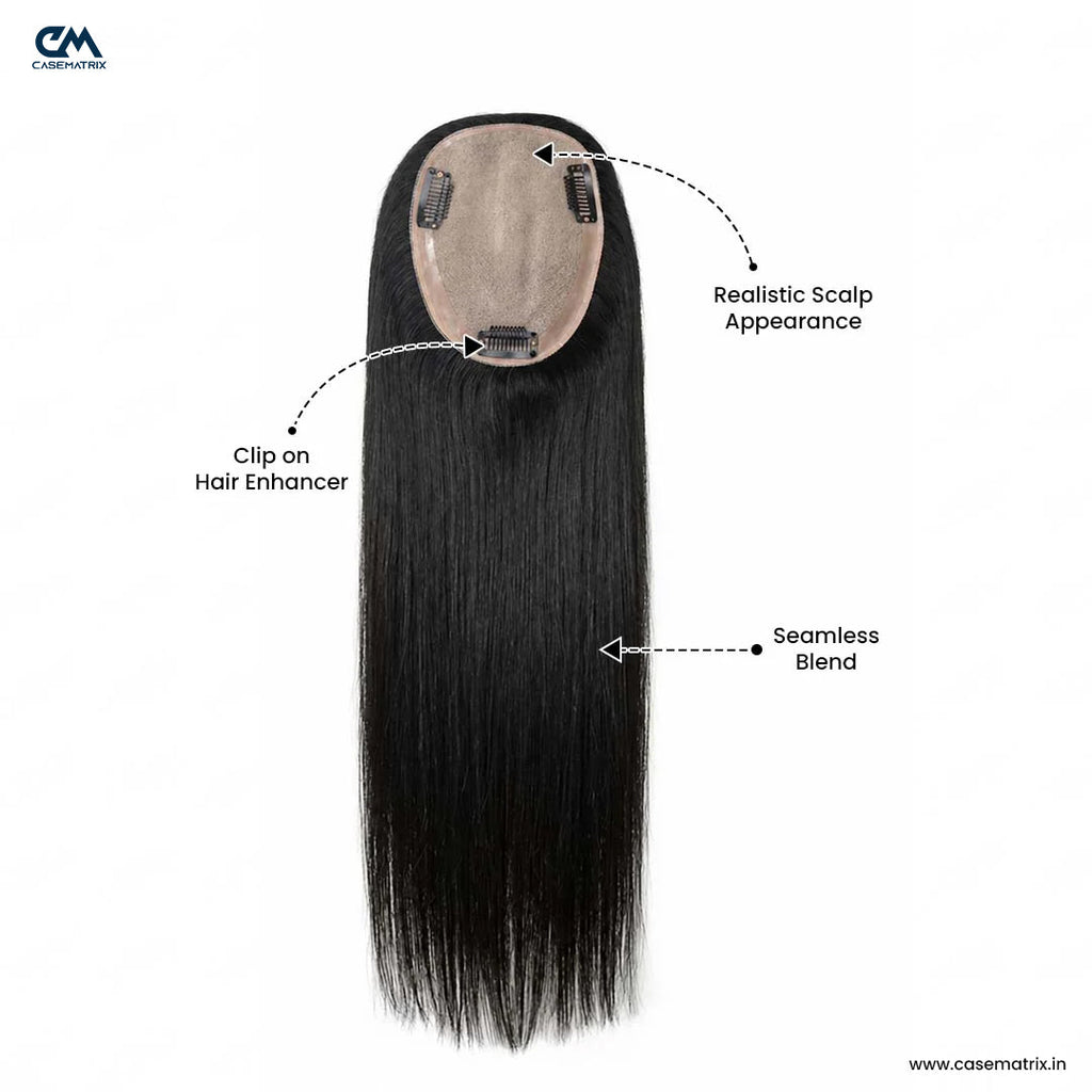 Silk Base Hair Topper – Large Crown Coverage for Severe Hair Loss, 4.5×6 Base