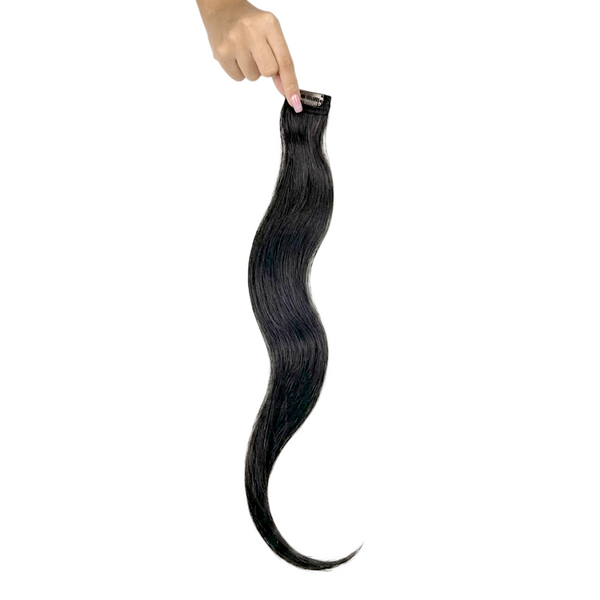 Single Clip Side Hair Streaks Extensions - Black