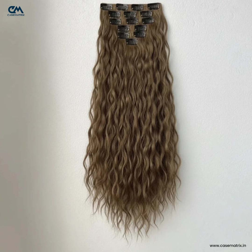 6 Pcs Set 16 Clip In Hair Extensions (Curly)