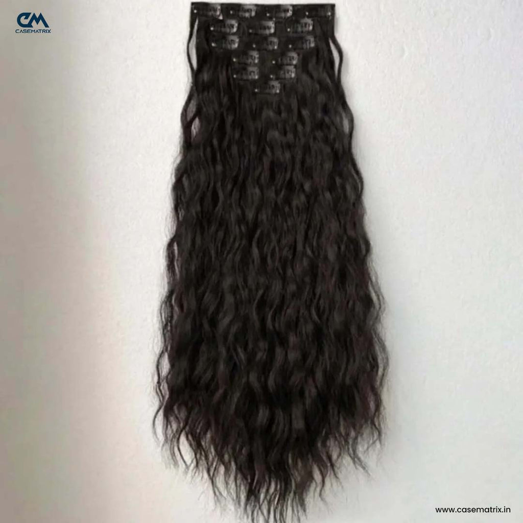 6 Pcs Set 16 Clip In Hair Extensions (Curly)