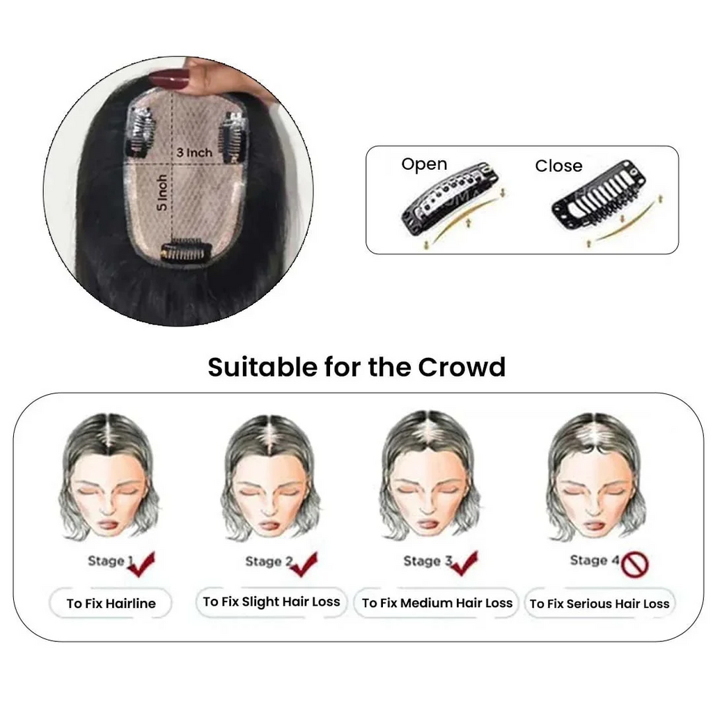 Silk Base Human Hair Topper 3*5Inc