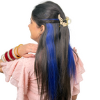 Single Clip Side Hair Streaks Extensions - Blue