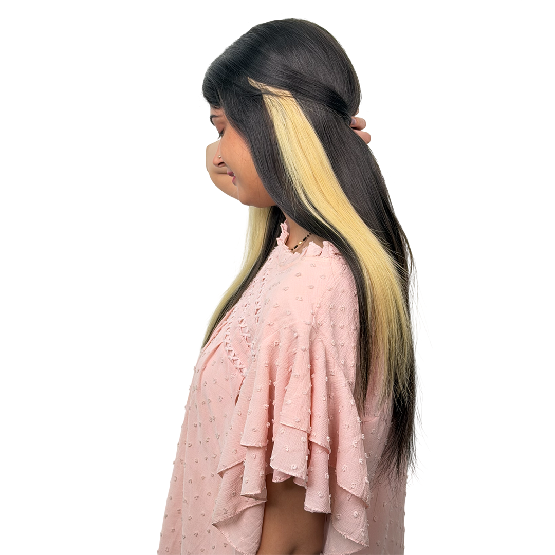 Single Clip Side Hair Streaks Extensions - Blonde