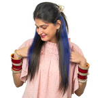 Single Clip Side Hair Streaks Extensions - Blue