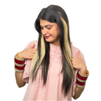 Single Clip Side Hair Streaks Extensions - Blonde