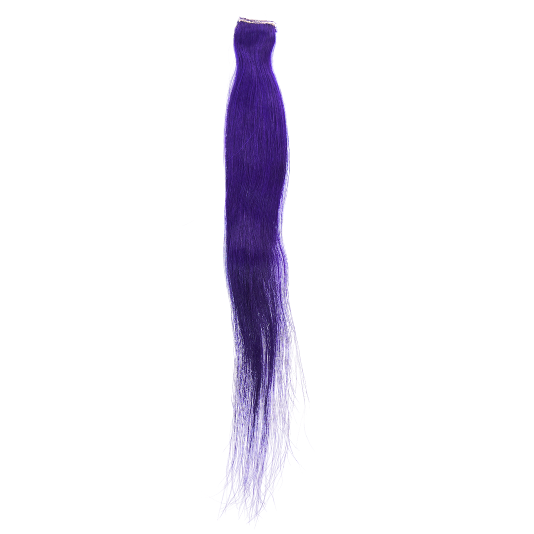 Single Clip Side Hair Streaks Extensions - Purple