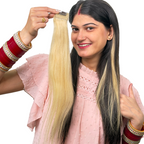 Single Clip Side Hair Streaks Extensions - Blonde