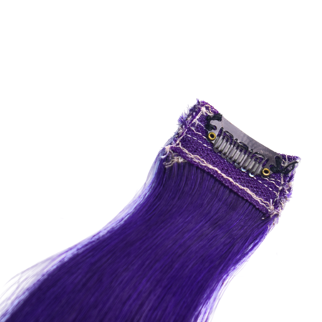 Single Clip Side Hair Streaks Extensions - Purple