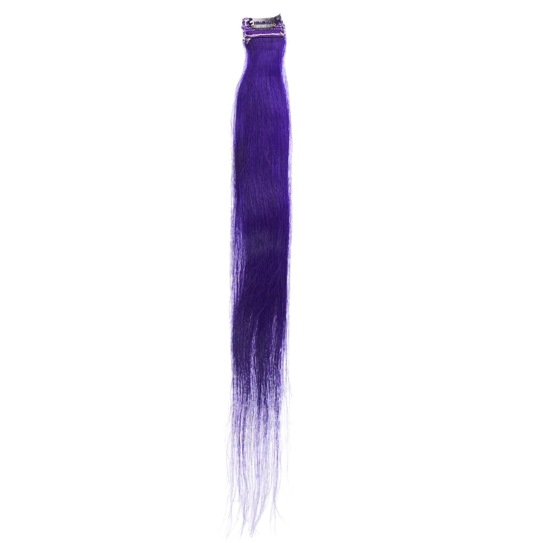 Single Clip Side Hair Streaks Extensions - Purple