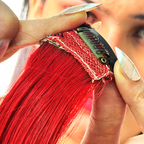 Single Clip Side Hair Streaks Extensions - Red