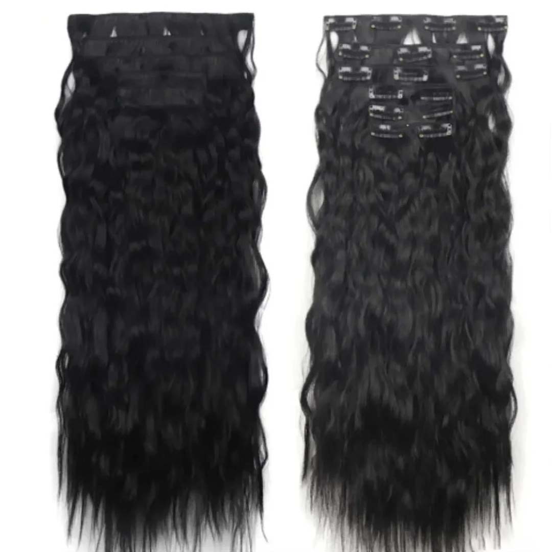 6 Pcs Set 16 Clip In Hair Extensions (Curly)