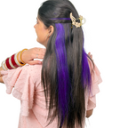 Single Clip Side Hair Streaks Extensions - Purple