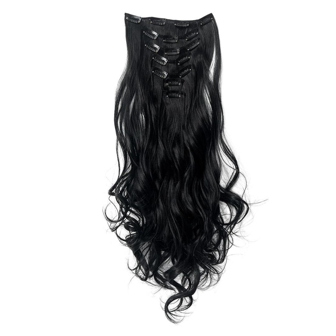 7 Wavy Hairpiece 16 Clip in Hair Extensions