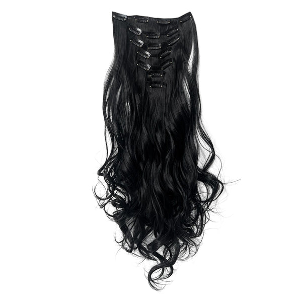 7 Wavy Hairpiece 16 Clip in Hair Extensions