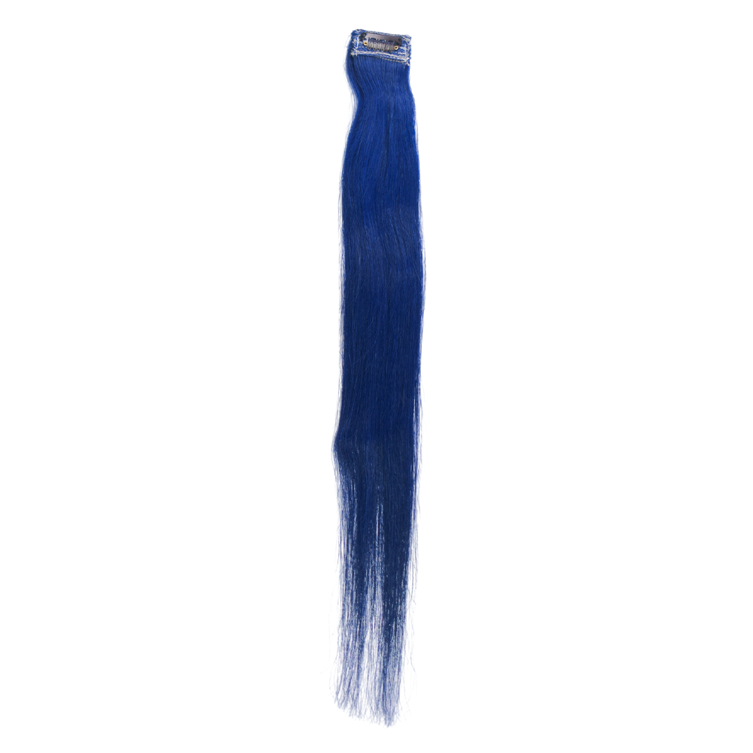 Single Clip Side Hair Streaks Extensions - Blue