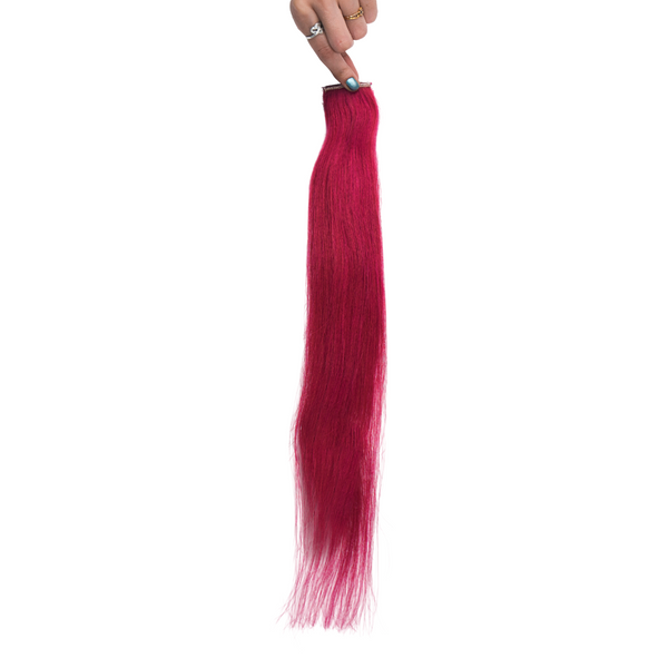 Single Clip Side Hair Streaks Extensions - Pink
