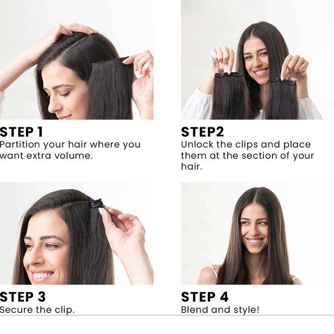 4 Piece Seamless Clip-In Set