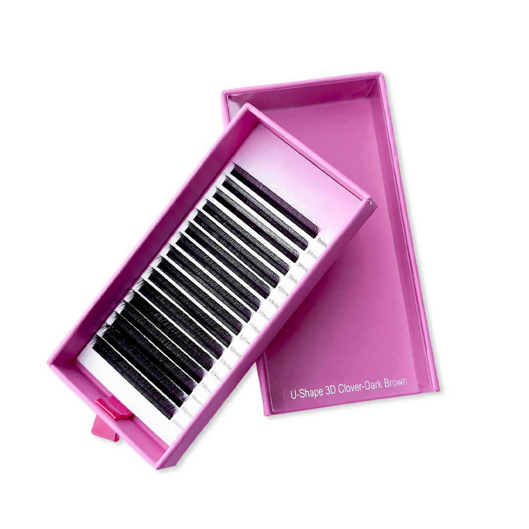 U-Shaped 3D Clover Volume Lashes - Dark Brown