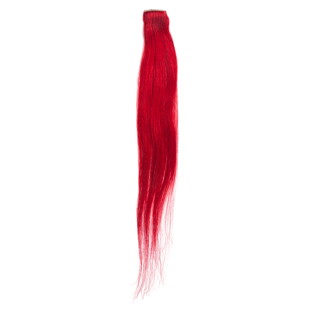 Single Clip Side Hair Streaks Extensions - Red