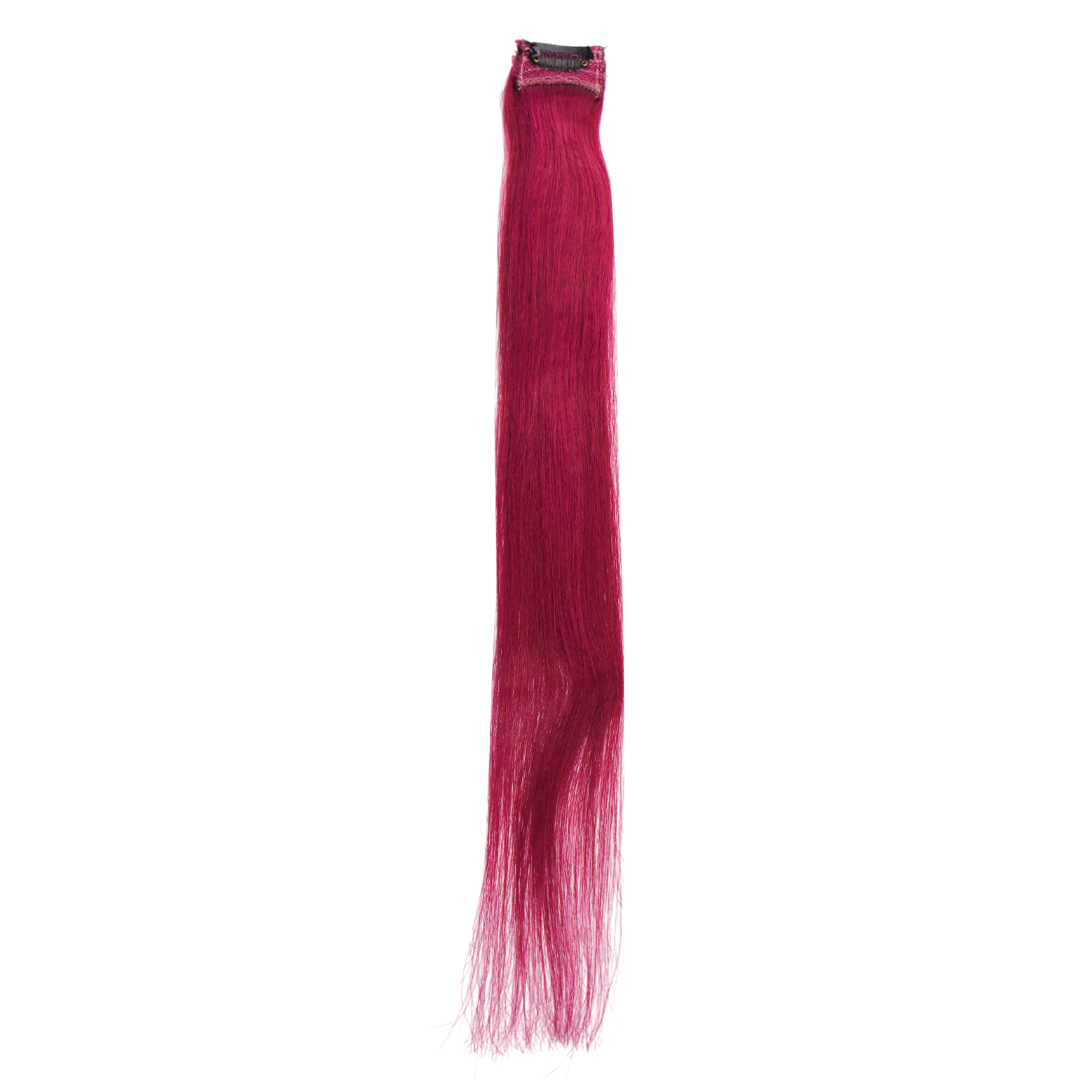 Single Clip Side Hair Streaks Extensions - Pink