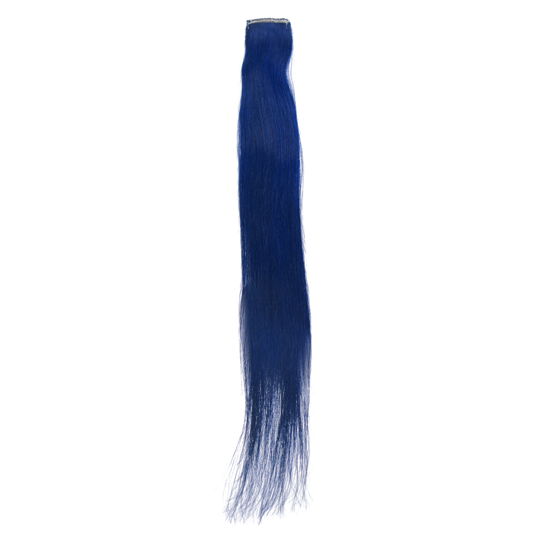 Single Clip Side Hair Streaks Extensions - Blue