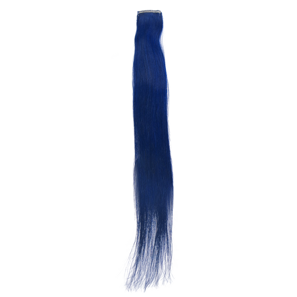 Single Clip Side Hair Streaks Extensions - Blue