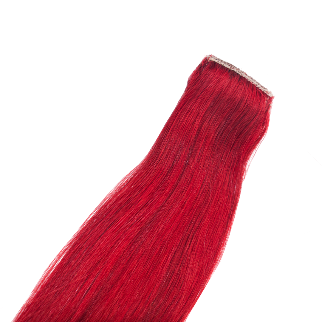 Single Clip Side Hair Streaks Extensions - Red