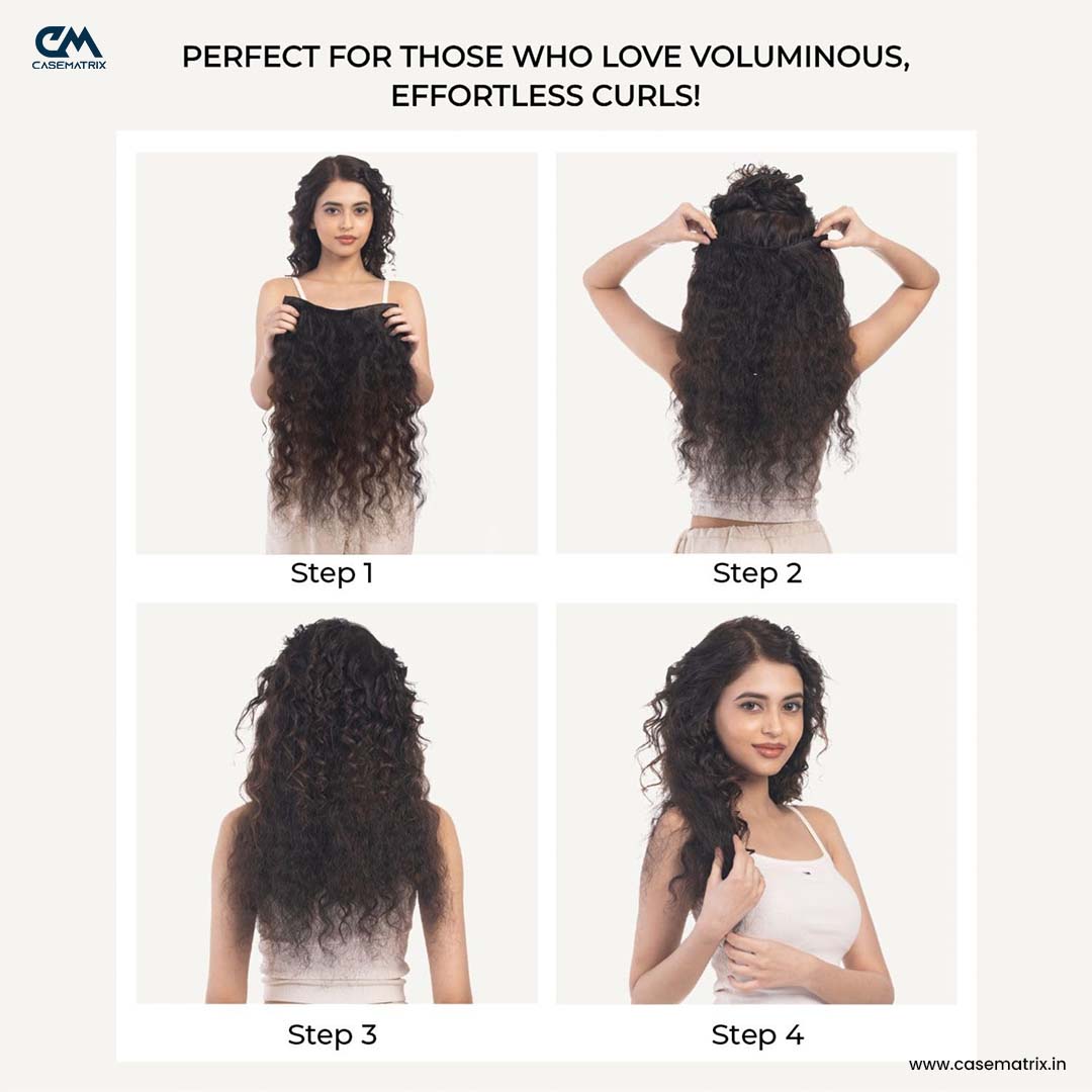 Single Piece 4 Clip Volumizer (Curly)