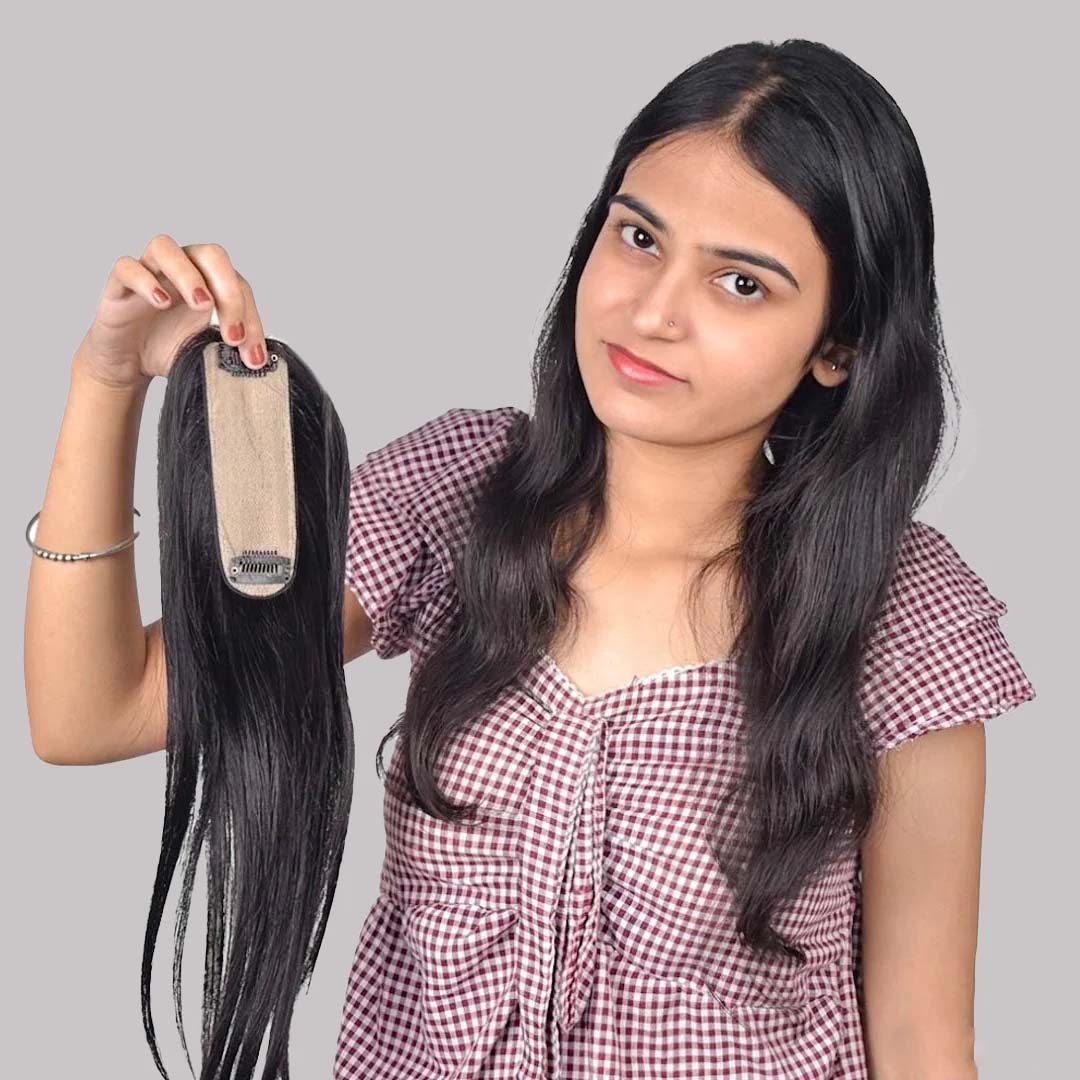 Silk Base Hair Topper – Narrow Crown 1.5×5 Base