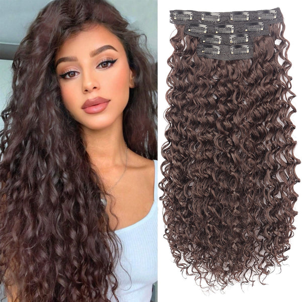 4 Pcs Set 11 Clip In Hair Extensions (Curly)