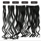 7 Wavy Hairpiece 16 Clip in Hair Extensions