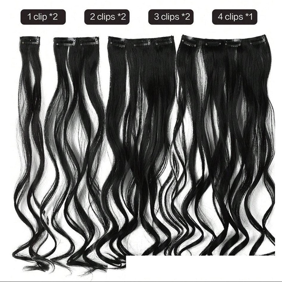 7 Wavy Hairpiece 16 Clip in Hair Extensions