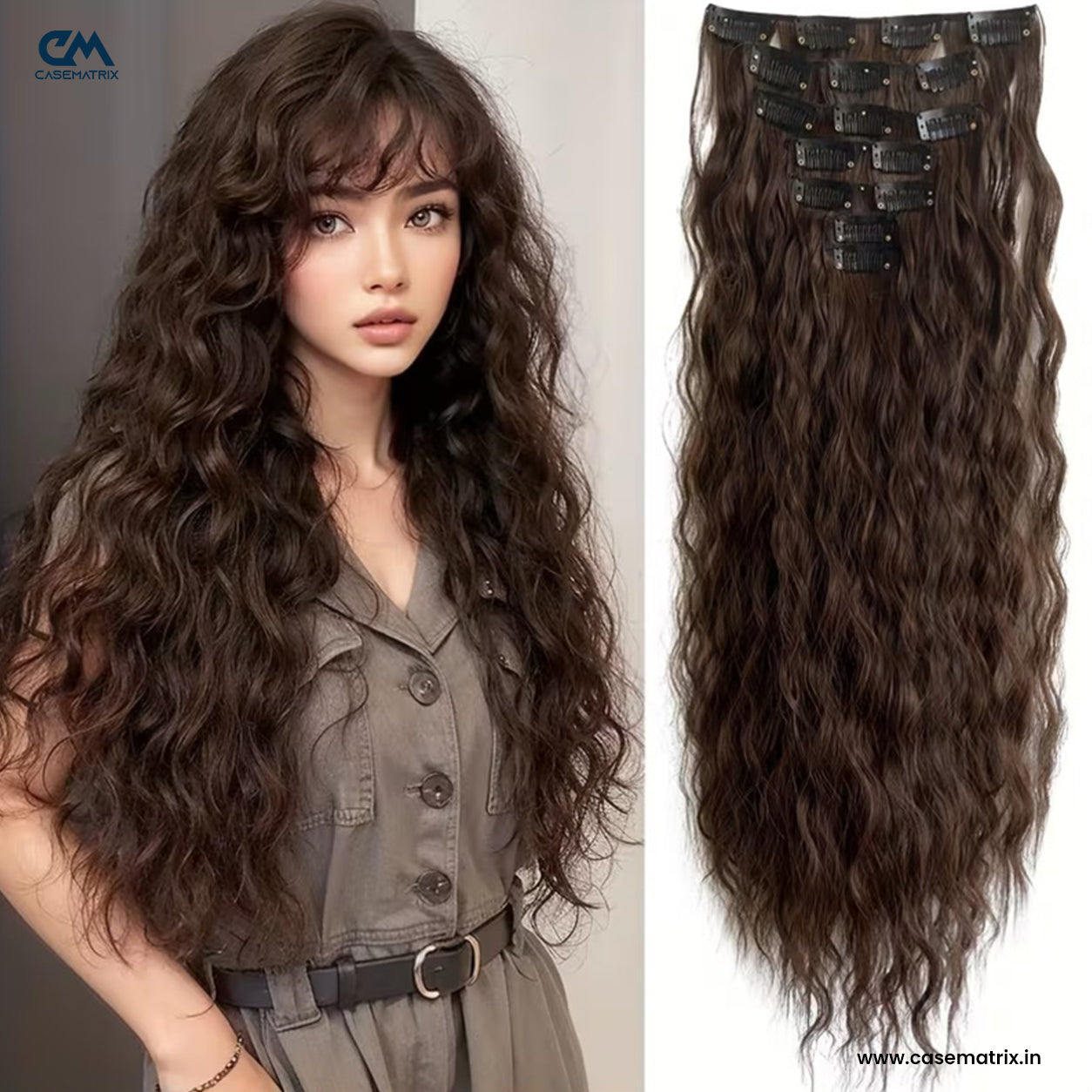 7 Pcs Set 16 Clip In Hair Extensions (Wavy)